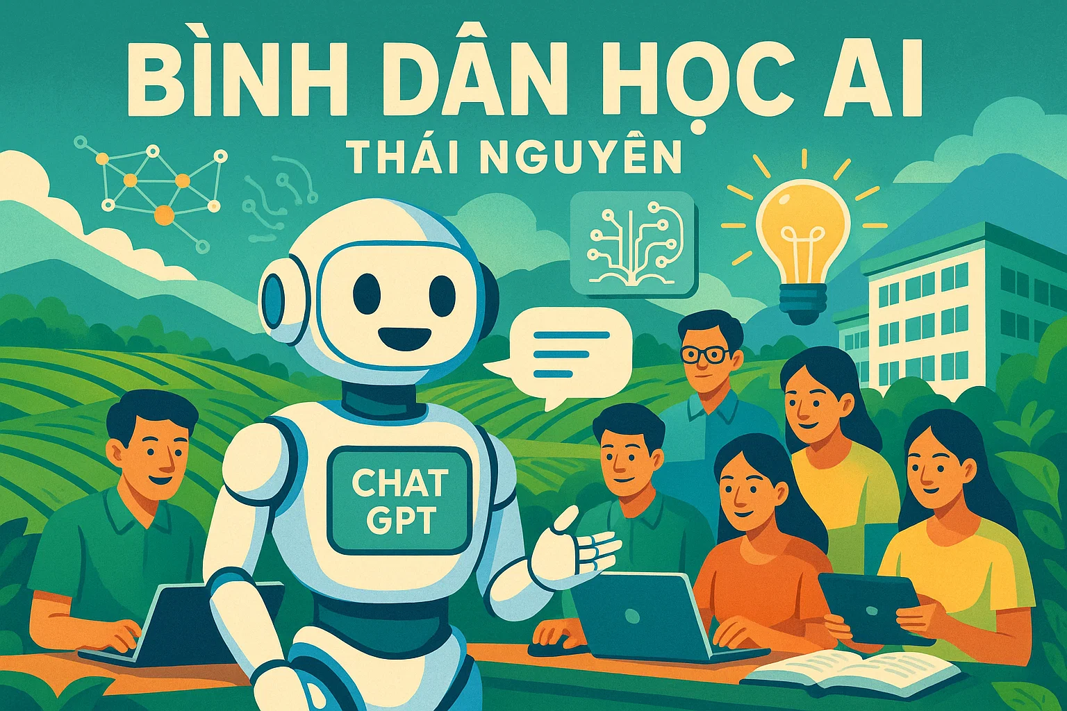 Hướng dẫn sử dụng Chat GPT trong chương trình Bình dân học AI tại Thái Nguyên